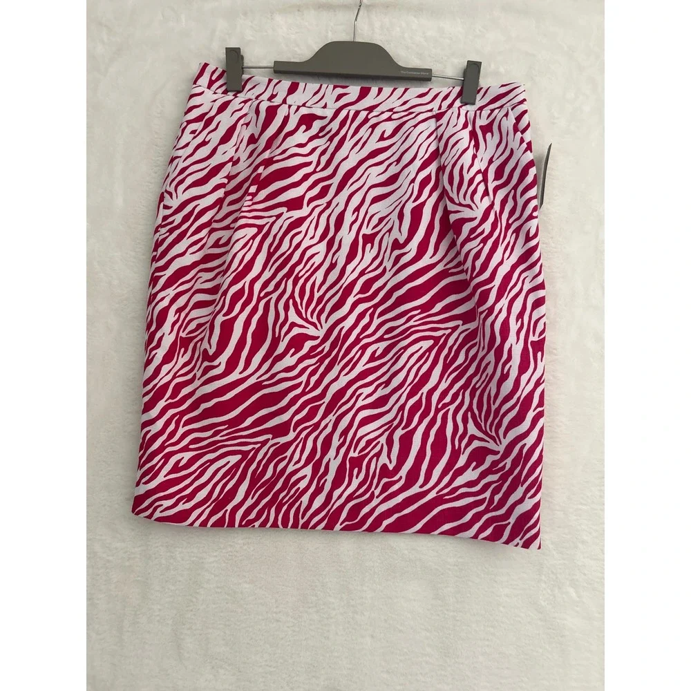 Kmart Soft Dressing Group Pink Zebra Print Pencil Skirt Womens Size‎ 14 New